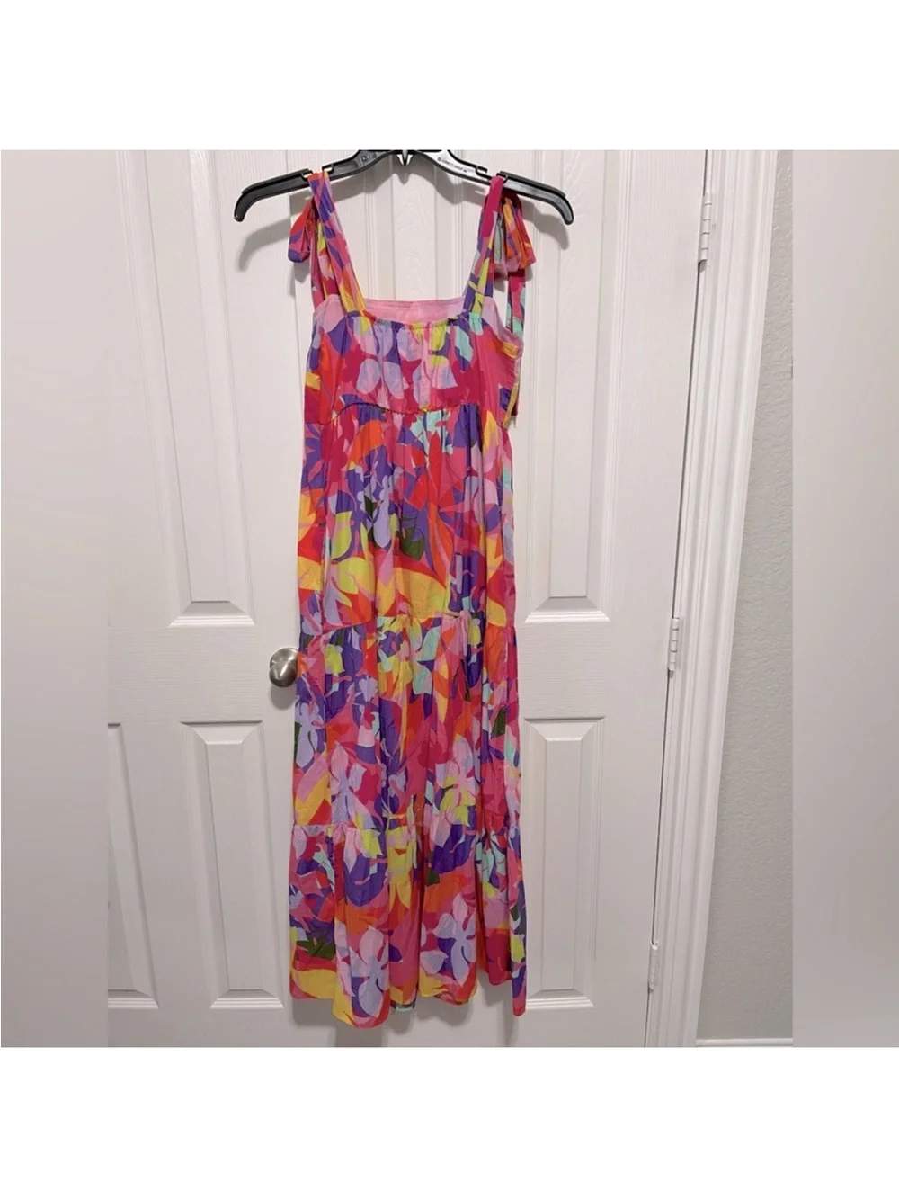 NWT Jude Connally Rose Kaleidoscope Floral Print Cotton Voile Square Neck Dress